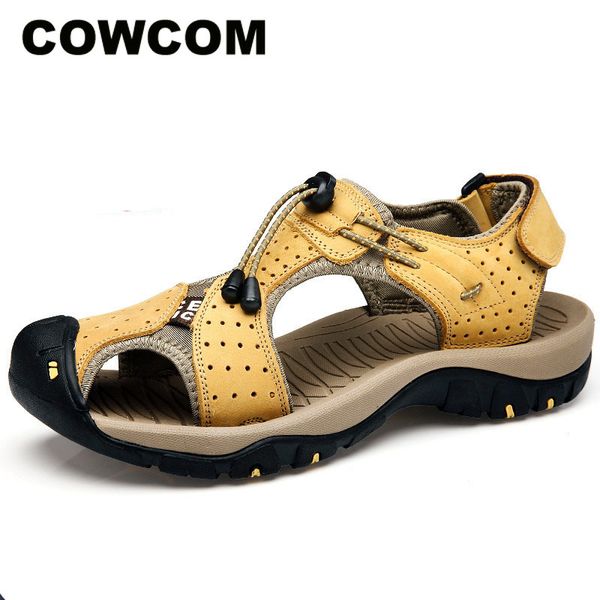 cowcom large-size man sandals men's head layer outdoor casual non-slip leather beach shoes side mens sandals men clk, Black
cowcom large-size man sandals men's head layer outdoor casual non-slip leather beach shoes side mens sandals men clk, Black