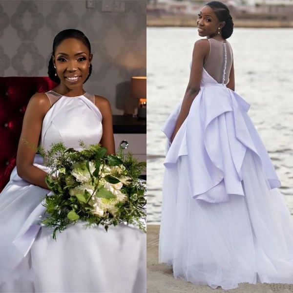 simple boho plus size wedding dresses o-neck illusion back button tiered bridal gowns satin and tulle african vestido de noiva 62, White
simple boho plus size wedding dresses o-neck illusion back button tiered bridal gowns satin and tulle african vestido de noiva 62, White