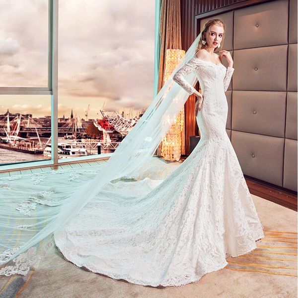 mermaid wedding dresses word shoulder long-sleeved was thin fishtail long tail lace halter strap white winter garden dresses
mermaid wedding dresses word shoulder long-sleeved was thin fishtail long tail lace halter strap white winter garden dresses