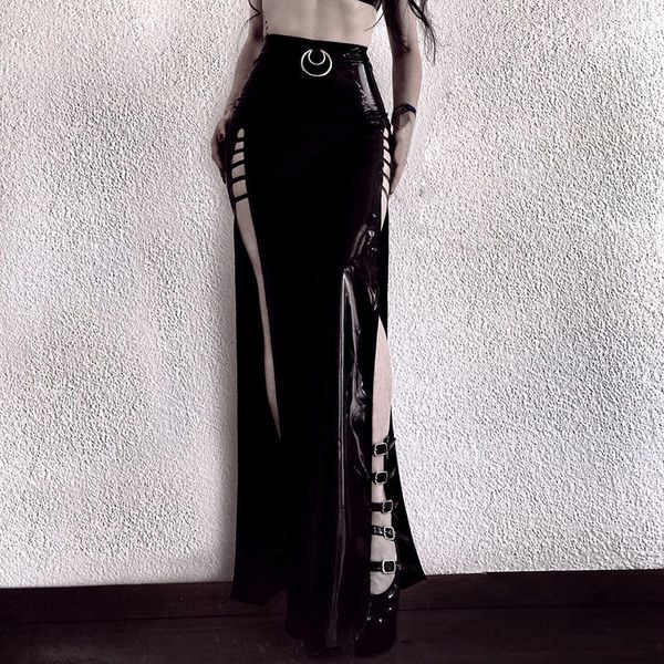 retro gothic punk style pu long skirt autumn winter zipper slit nightclub pencil slim skirts women vintage skirt, Black
retro gothic punk style pu long skirt autumn winter zipper slit nightclub pencil slim skirts women vintage skirt, Black