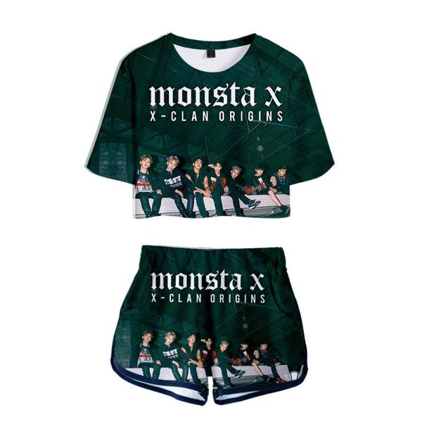 2 pieces set monsta x 3d print women's sets o-neck short sleeve t-shirt and shorts 2020 summer suit clothes woman, White
2 pieces set monsta x 3d print women's sets o-neck short sleeve t-shirt and shorts 2020 summer suit clothes woman, White