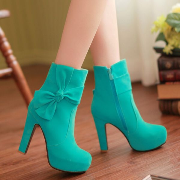 bow boots women side zipper platform high heel round toe shoes woman ladies flock casual short boots botines mujer 2019, Black
bow boots women side zipper platform high heel round toe shoes woman ladies flock casual short boots botines mujer 2019, Black