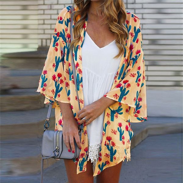 2020 new women loose blouse autumn summer boho chiffon shawl kimono open stitch, White
2020 new women loose blouse autumn summer boho chiffon shawl kimono open stitch, White