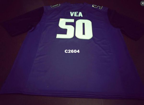 men #50 vita vea black white or purple washingtonn huskies alumni college jersey or custom any name or number jersey, Black;red