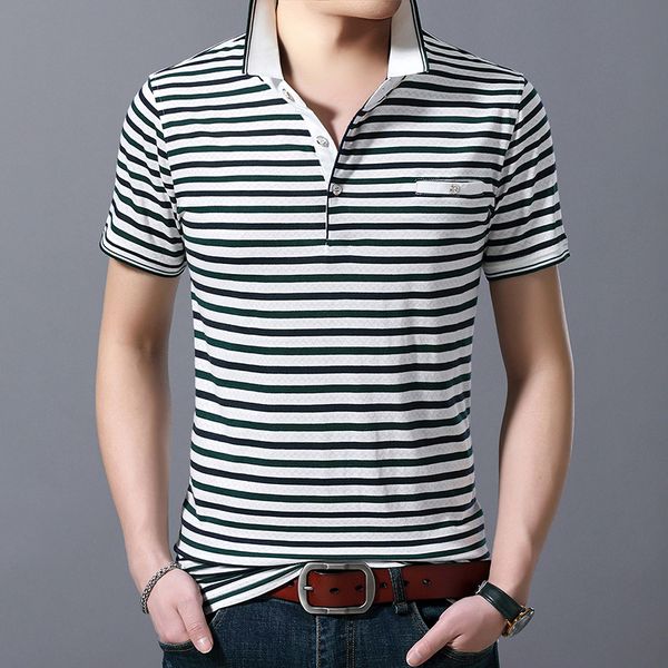 men's short sleeve stripe shirt men bottoming clothes summer clothes camisa homme de marque haute qualite, White;black
men's short sleeve stripe shirt men bottoming clothes summer clothes camisa homme de marque haute qualite, White;black