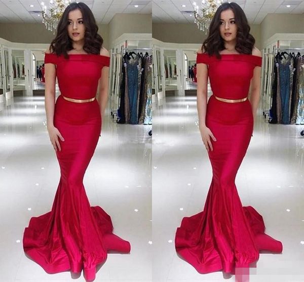 elegant red prom dresses off the shoulder metal sash satin mermaid sweep train custom made evening gowns formal occasion wear plus size, Black
elegant red prom dresses off the shoulder metal sash satin mermaid sweep train custom made evening gowns formal occasion wear plus size, Black