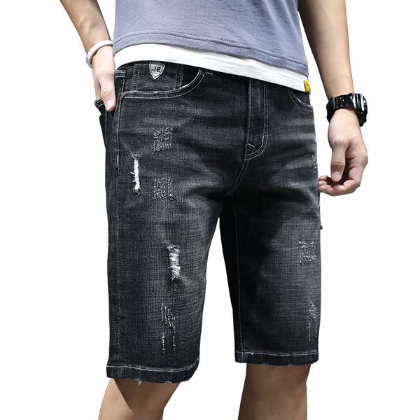 2019 summer new men's short jeans fashion slim casual stretch men's denim shorts cotton black brand jeans, Blue
2019 summer new men's short jeans fashion slim casual stretch men's denim shorts cotton black brand jeans, Blue