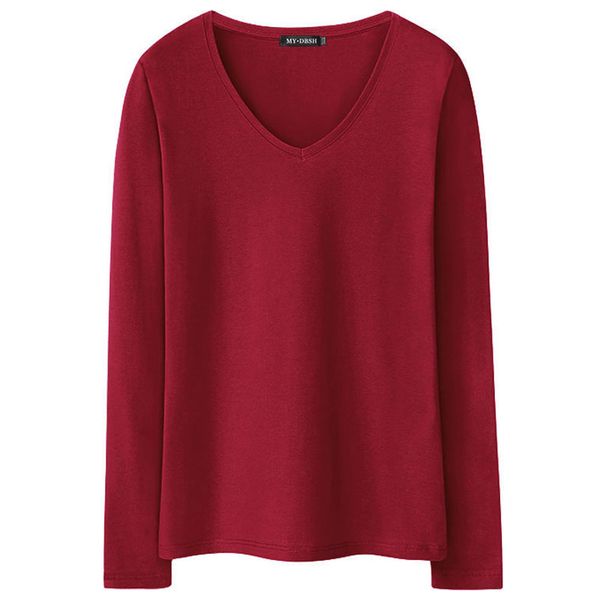 2019 new women's t-shirts long sleeve undershirt v neck pure color tshirt woman casual tees t shirt woman t-shirt female, White
2019 new women's t-shirts long sleeve undershirt v neck pure color tshirt woman casual tees t shirt woman t-shirt female, White