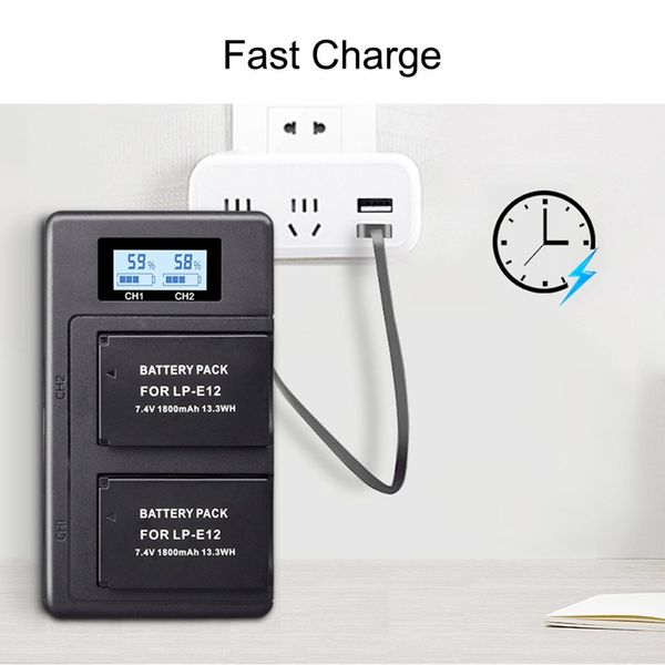lp-e12 battery digital camera battery charger for canon eos m10 m50 100d micro single camera digital charger
lp-e12 battery digital camera battery charger for canon eos m10 m50 100d micro single camera digital charger