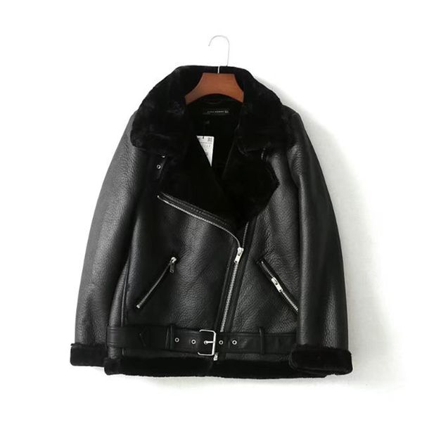 fashion- leather jacket women thicken warm faux pu biker jackets female streetwear zipper leather coats jaqueta couto, Black
fashion- leather jacket women thicken warm faux pu biker jackets female streetwear zipper leather coats jaqueta couto, Black