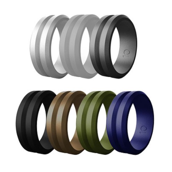 v groove beveled silicone wedding ring band rubber flexible ring 7colors/set mens rings outdoor sports finger rings jewelry, Silver
v groove beveled silicone wedding ring band rubber flexible ring 7colors/set mens rings outdoor sports finger rings jewelry, Silver