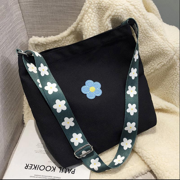 women bags 2020 fashion canvas large capacity shoulder bag female sweet flowers casual broadband shopping bag