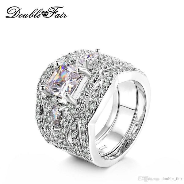 white gold plated luxury 3 rounds ring sets imitation gemstone wedding brand jewelry crystal wholesale for women dfr643, Silver
white gold plated luxury 3 rounds ring sets imitation gemstone wedding brand jewelry crystal wholesale for women dfr643, Silver