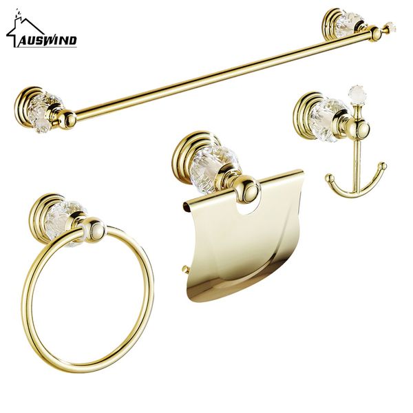gold clear crystal bathroom hardware set 4 item wall mount polish finish bathroom accessories set for complete decorate
gold clear crystal bathroom hardware set 4 item wall mount polish finish bathroom accessories set for complete decorate