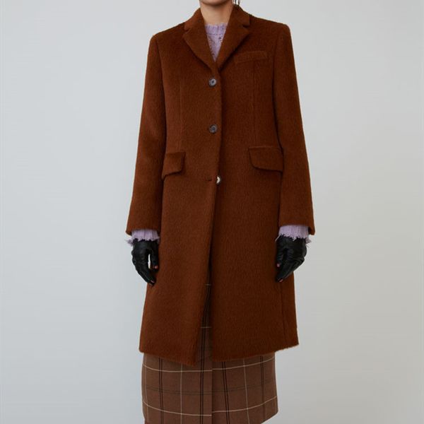 women's wool & blends long coat loose fashion color single-breasted warm outwear with pockets 2021 autumn and winter, Black
women's wool & blends long coat loose fashion color single-breasted warm outwear with pockets 2021 autumn and winter, Black