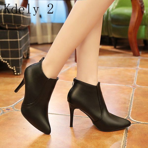 fashion patent leather pu pointed toe high heel boots shoes woman zipper ankle boots women shoes thin heel women 34-40, Black
fashion patent leather pu pointed toe high heel boots shoes woman zipper ankle boots women shoes thin heel women 34-40, Black