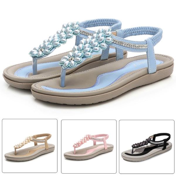 roman style falt sandals summer floral shoes women new crystal casual slippers flat elastic band bohemian beach shoes sandals, Black
roman style falt sandals summer floral shoes women new crystal casual slippers flat elastic band bohemian beach shoes sandals, Black