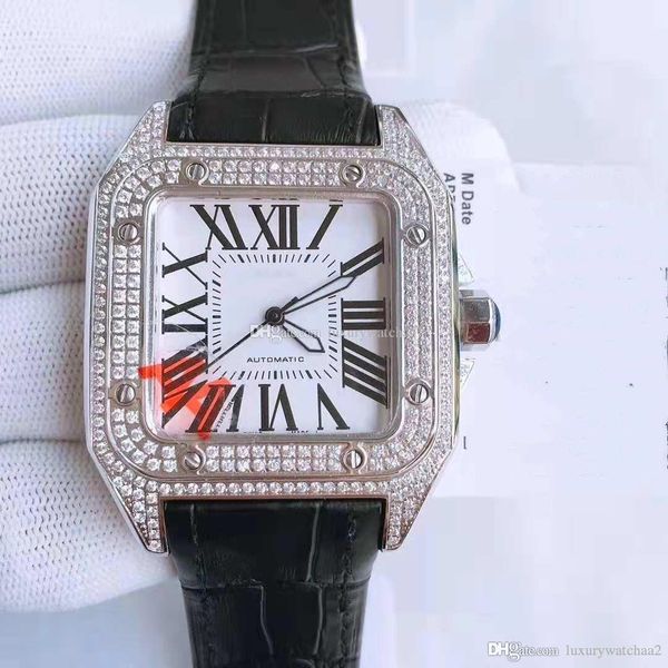new quality men watches luxury watch 100th full diamond date dial brand leather strap mechanical automatic wristwatch mens ing, Slivery;brown
new quality men watches luxury watch 100th full diamond date dial brand leather strap mechanical automatic wristwatch mens ing, Slivery;brown