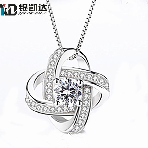 925 стерлингового серебра кулон мельхиора белый позолоченные clover ожерелье аксессуары алмазный подвеска женщин-style choker, Silver
925 стерлингового серебра кулон мельхиора белый позолоченные clover ожерелье аксессуары алмазный подвеска женщин-style choker, Silver