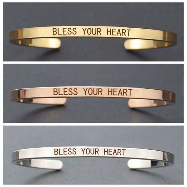 blessing bracelet " bless you heart " letters engraved metal women friendship friend bracelet jewelry gift, White
blessing bracelet " bless you heart " letters engraved metal women friendship friend bracelet jewelry gift, White