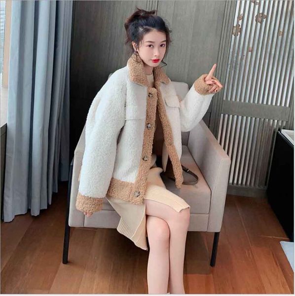 2019 autumn and winter new lamb fur net red short jacket female korean lapel loose wild furry jacket top, Black;brown
2019 autumn and winter new lamb fur net red short jacket female korean lapel loose wild furry jacket top, Black;brown