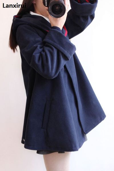 2018 fashion women wool coat european style winter autumn coat ponchos and capes female hooded jacket casual trench, Black
2018 fashion women wool coat european style winter autumn coat ponchos and capes female hooded jacket casual trench, Black