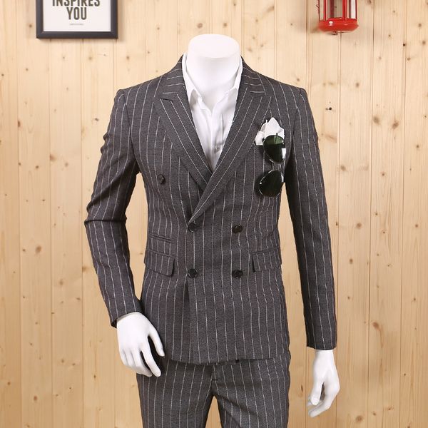 men clothing 2020 autumn winter men stripe double breasted korean style slim gentlemen casual blazers man fashion high quality, White;black
men clothing 2020 autumn winter men stripe double breasted korean style slim gentlemen casual blazers man fashion high quality, White;black