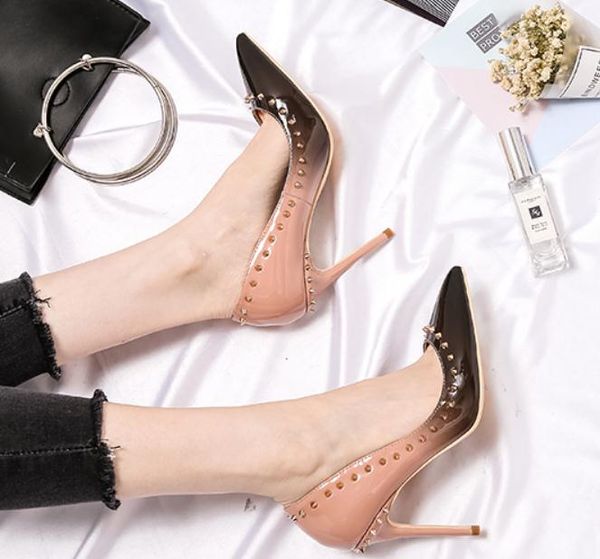 2019 women's shoes in spring and autumn with new style high heel fine heel pointed end rivet shoes heel 8cm ,10cm @210, Black
2019 women's shoes in spring and autumn with new style high heel fine heel pointed end rivet shoes heel 8cm ,10cm @210, Black