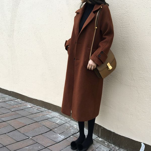 elegant woman wool winter coat lady slim woolen long cashmere coats cardigan overcoat outwear, Black
elegant woman wool winter coat lady slim woolen long cashmere coats cardigan overcoat outwear, Black