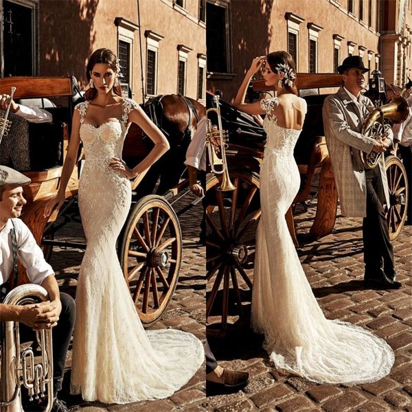floral wedding dresses spaghetti strap sleeveless full appliqued lace a-line bridal dress backless sweep train beach robes de mariée, White
floral wedding dresses spaghetti strap sleeveless full appliqued lace a-line bridal dress backless sweep train beach robes de mariée, White