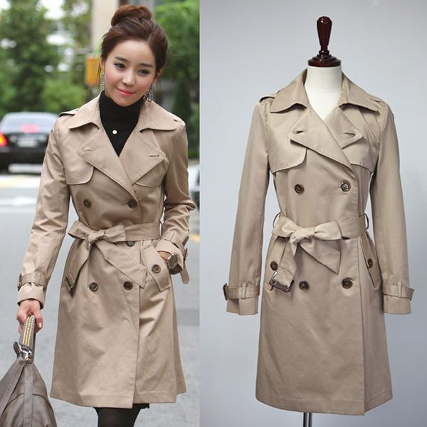 2020 autumn new style korean-style double breasted coat jacket mid-length women's trench coat, Black
2020 autumn new style korean-style double breasted coat jacket mid-length women's trench coat, Black