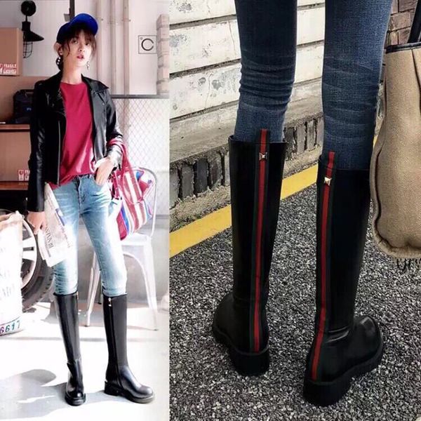 womens boots 100% cowhide long boots luxury rain shoes black flat-bottomed flat zipper fashion over the knee thigh high boots 35-40 
womens boots 100% cowhide long boots luxury rain shoes black flat-bottomed flat zipper fashion over the knee thigh high boots 35-40