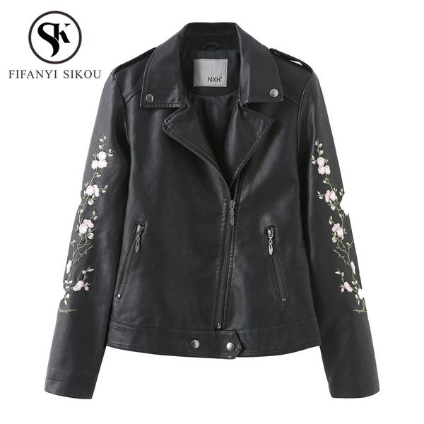 2019 spring autumn fashion faux leather jacket women long sleeve motorcyle jackets ladies zippers embroidery black biker coat
2019 spring autumn fashion faux leather jacket women long sleeve motorcyle jackets ladies zippers embroidery black biker coat