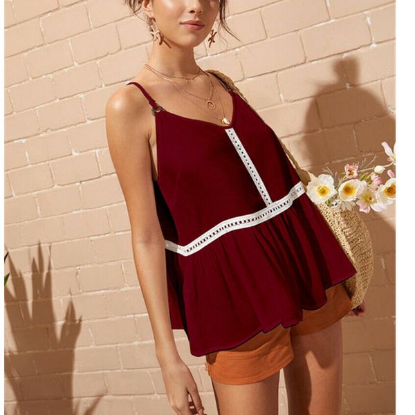 2019 womens plain swing vest tanks sleeveless strappy cami lace trims patchwork tank ladies plus size flared tees, White
2019 womens plain swing vest tanks sleeveless strappy cami lace trims patchwork tank ladies plus size flared tees, White