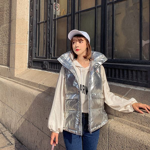 new winter metal silver глянцевого вниз жилет женщина ветрозащитных рукавов lightweight короткого жилет теплой мода женский капюшон жилеты, Black;white
new winter metal silver глянцевого вниз жилет женщина ветрозащитных рукавов lightweight короткого жилет теплой мода женский капюшон жилеты, Black;white