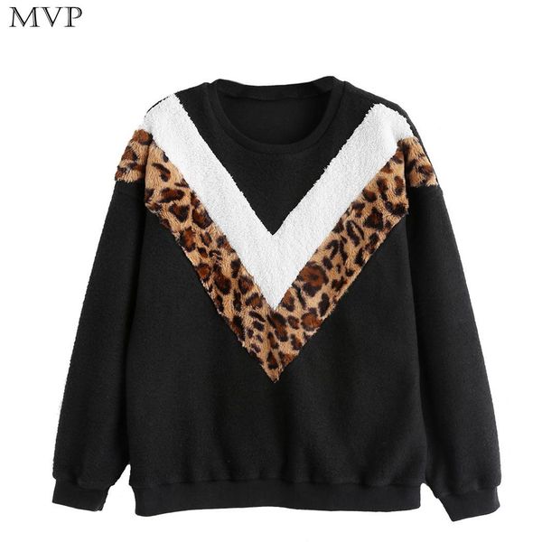 women fashion round neck long sleeve winter, autumn regular casual leopard pullover patchwork hoodies, Black
women fashion round neck long sleeve winter, autumn regular casual leopard pullover patchwork hoodies, Black