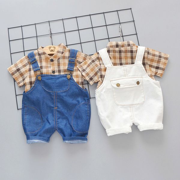 baby boy summer clothes children fashion plaid t shirt bib pants 2pce/sets kids casual garment toddler clothing child tracksuit y200323, White
baby boy summer clothes children fashion plaid t shirt bib pants 2pce/sets kids casual garment toddler clothing child tracksuit y200323, White