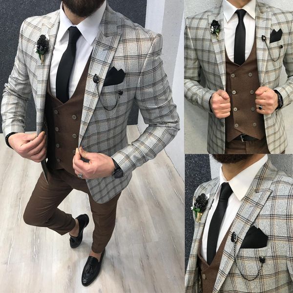 classic plaid mens wedding designer jackets one button slim fit groom wear peaked lapel 1 pieces men prom blazer, Black;gray
classic plaid mens wedding designer jackets one button slim fit groom wear peaked lapel 1 pieces men prom blazer, Black;gray