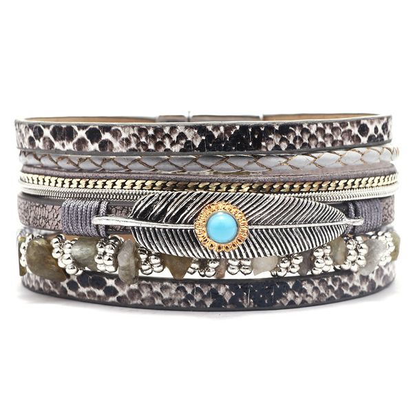 bohemian multiple layers charms leather bracelets & bangles for women vintage crystal stone leaf feather female jewelry, Golden;silver
bohemian multiple layers charms leather bracelets & bangles for women vintage crystal stone leaf feather female jewelry, Golden;silver
