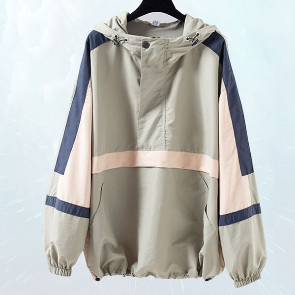 spring autumn jacket women 2019 fashion loose plus size pullover jacket stitching hooded sunscreen outwear femlae jaqueta sl199, Black;brown
spring autumn jacket women 2019 fashion loose plus size pullover jacket stitching hooded sunscreen outwear femlae jaqueta sl199, Black;brown