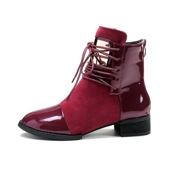 35-43 women boots genuine leather flat martin ankle boots womens motorcycle boots autumn shoes women winter patent leather botas, Black
35-43 women boots genuine leather flat martin ankle boots womens motorcycle boots autumn shoes women winter patent leather botas, Black