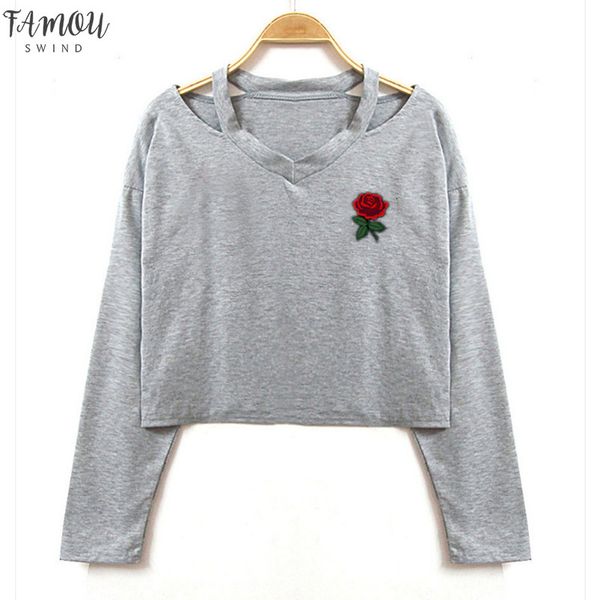 womens t shirts tunic kawaii fashion v neck long sleeve t shirt female ulzzang harajuku loose casual short tee rose print, White
womens t shirts tunic kawaii fashion v neck long sleeve t shirt female ulzzang harajuku loose casual short tee rose print, White