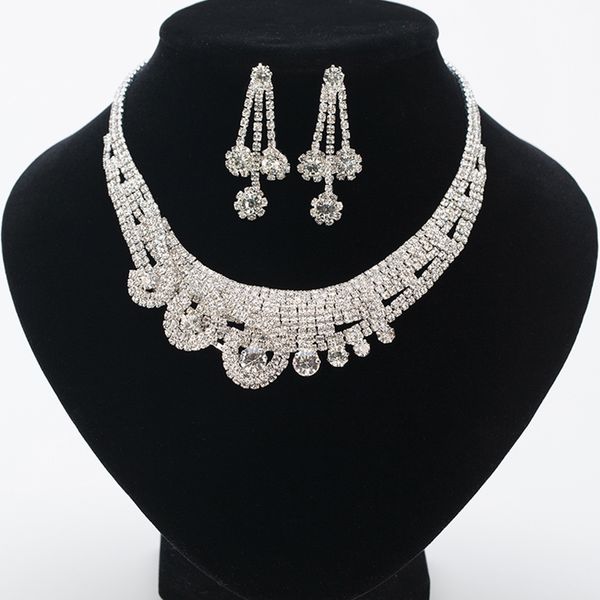 earrings & necklace yfjewe wedding dress accessories jewelry femme fashion rhinestone bride chain sets for women n081, Silver
earrings & necklace yfjewe wedding dress accessories jewelry femme fashion rhinestone bride chain sets for women n081, Silver
