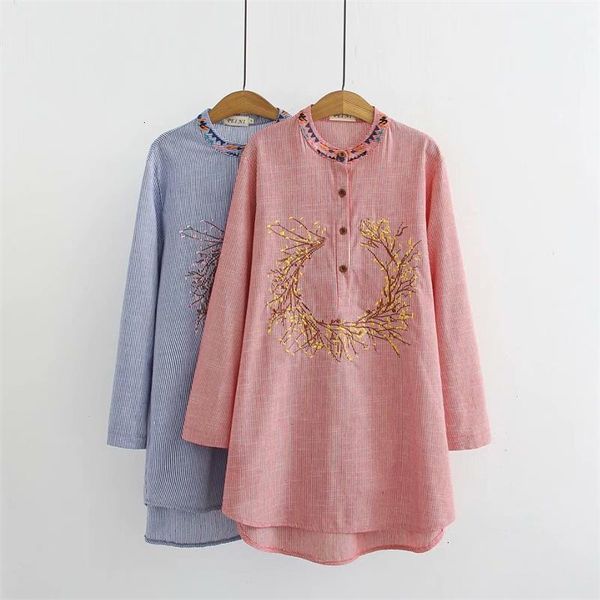 plus size blue & red striped cotton blouse women tangerine collar long sleeve birthday shirt spring ladies, White
plus size blue & red striped cotton blouse women tangerine collar long sleeve birthday shirt spring ladies, White