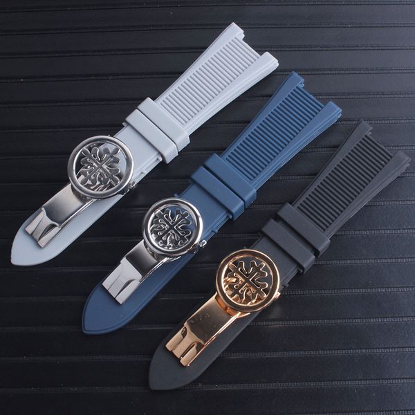 25mm black sillicone rubber watchband concaved mouth strap depolyment clasp for nautilus 5712g 7010g watch, Black;brown
25mm black sillicone rubber watchband concaved mouth strap depolyment clasp for nautilus 5712g 7010g watch, Black;brown