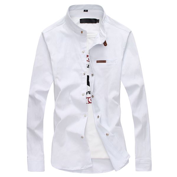 solid color collar shirt men's casual solid color long-sleeved shirt business dress stitching, White;black
solid color collar shirt men's casual solid color long-sleeved shirt business dress stitching, White;black