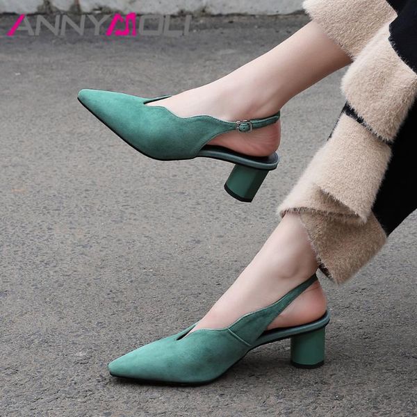 annymoli women glove shoes high heels kid suede thick high heels slingbacks shoes genuine leather buckle pumps ladies size 33-43, Black
annymoli women glove shoes high heels kid suede thick high heels slingbacks shoes genuine leather buckle pumps ladies size 33-43, Black
