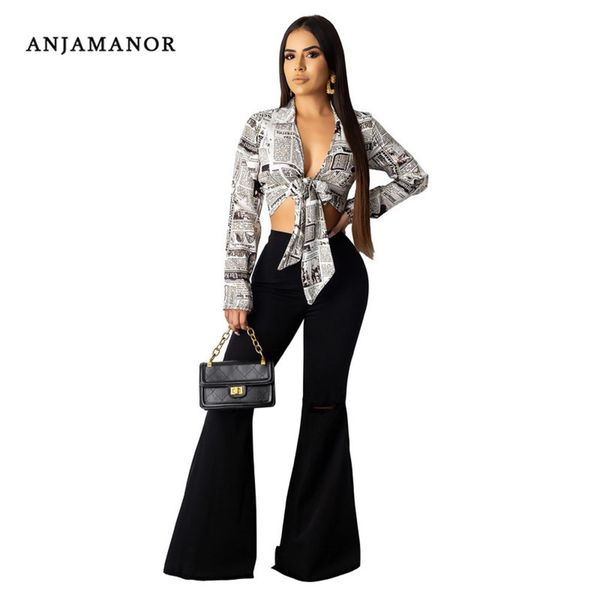 anjamanor newspapers printed shirts blouses for women fashion autumn crop turn down collar tie front cardigan d36-az48, White
anjamanor newspapers printed shirts blouses for women fashion autumn crop turn down collar tie front cardigan d36-az48, White