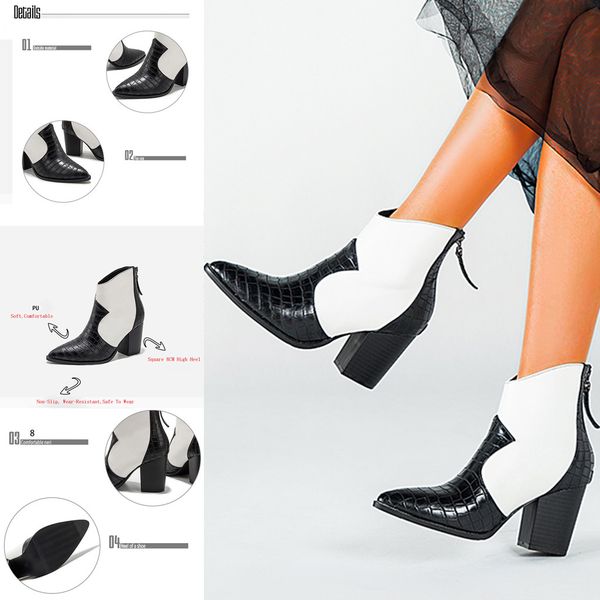 boots women women's pointed high-heeled fashion snake pattern shoes boots large size booties zapatos de mujer, Black
boots women women's pointed high-heeled fashion snake pattern shoes boots large size booties zapatos de mujer, Black