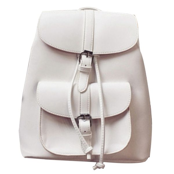 fashionable women's pull-rope pu leather backpack belt decoration schoolbag student shoulder bag(white
fashionable women's pull-rope pu leather backpack belt decoration schoolbag student shoulder bag(white